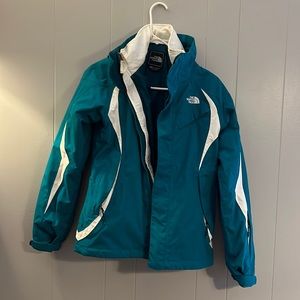 North Face xs ski jacket teal
